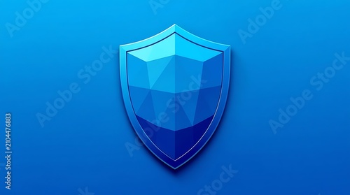 Blue Shield Icon Symbolizing Protection and Security.