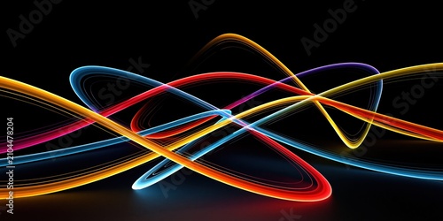 Colorful abstract light trails creating dynamic movement