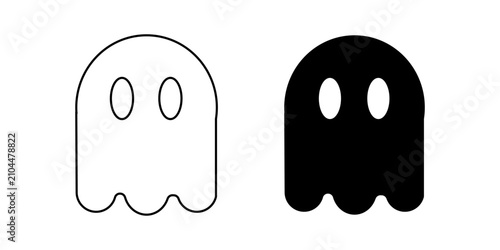 Cuadro en lienzo Two Ghost Icons In Contrast White And Black Silhouettes.