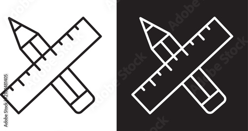 Cuadro en lienzo Pencil and ruler icon