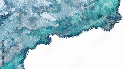 Foto Abstract Blue Water Splash Isolated on White Background with Crystal Liquid Wave Bubbles Clean Ocean Texture Cold Fresh Nature Watercolor Paint Pattern Backdrop