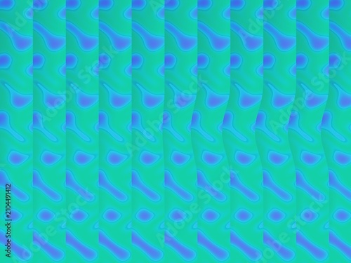 Obraz na plátně Cyan and green digital optical illusion texture for hidden depth perception prac