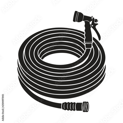 Konstfotografi Coiled garden hose with spray nozzle icon irrigation equipment supplies