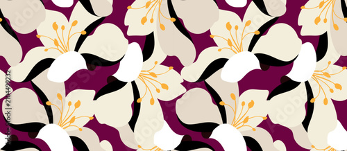 Photos Seamless flowers pattern in vector