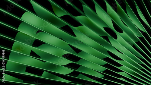 Photography green doomsday Ribbed glass texture with glossy vertical waves