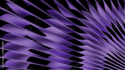 purple Ribbed glass texture with glossy vertical waves. Frosted ribbed background with gradient effect. 3D lines and light create vertical premium corrugated reed metal and fluted waves.
