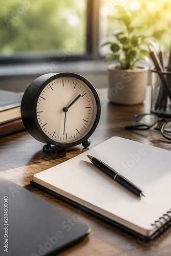 Time management desk concept