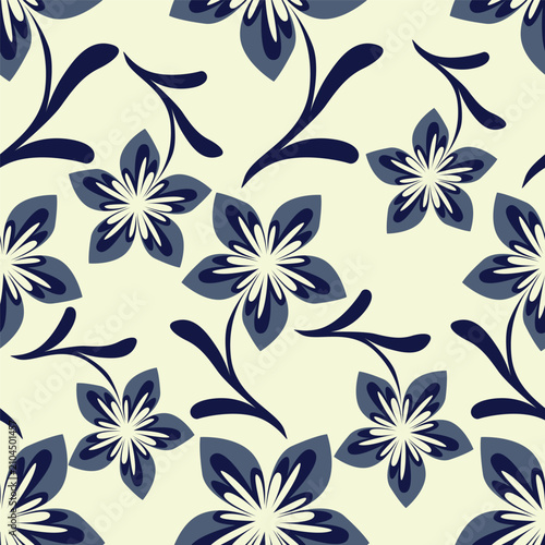 Floral seamless pattern with beautiful Flowers for fabric textile wallpaper.