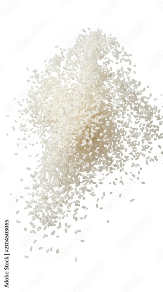 Fototapeta premium Falling white raw rice grains