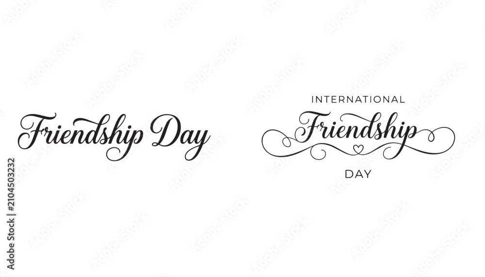 Obraz premium Friendship day celebration with elegant calligraphy text