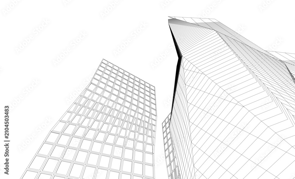 Fototapeta premium architectural buildings vector 3d illustration