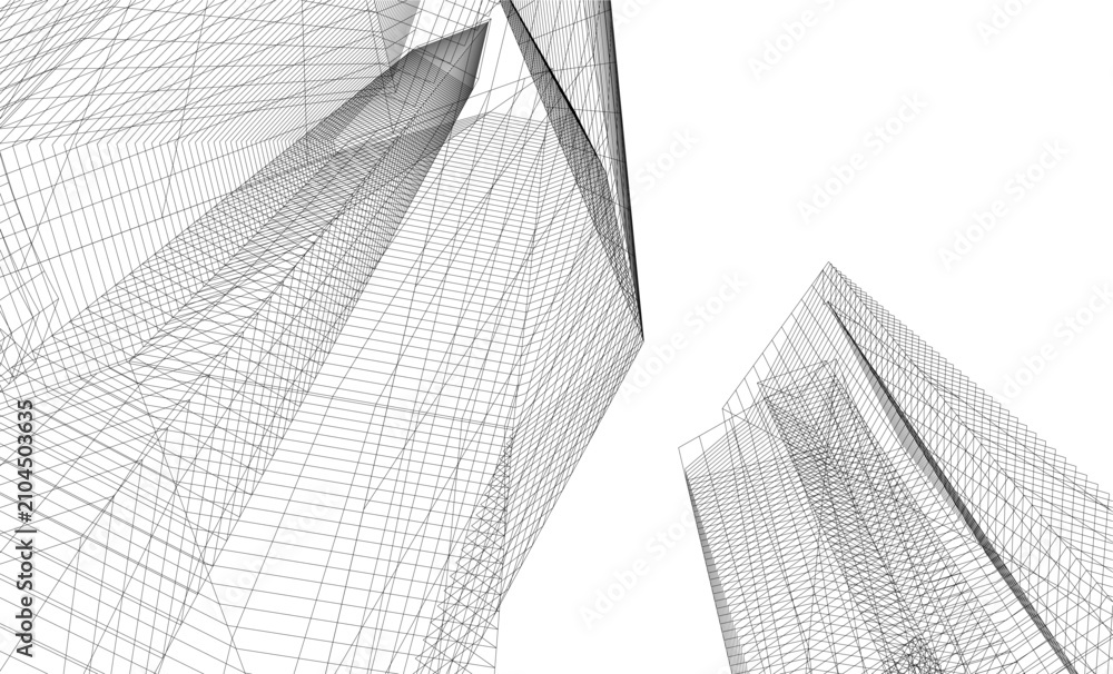 Fototapeta premium architectural buildings vector 3d illustration