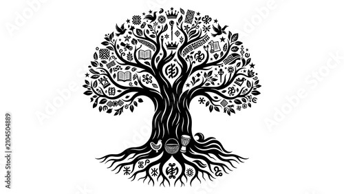 Tree of Justice Symbol Vector Illustration