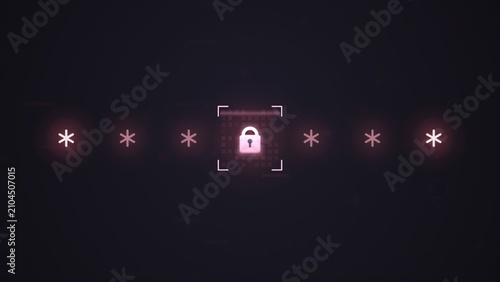 Cyber security padlock data encryption protection technology background
