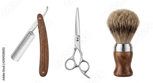 Canvastavla Grooming barber set with straight razor shears and brush