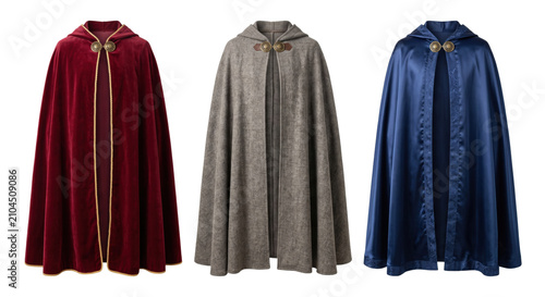 Obraz na plátne Medieval fantasy hooded cloak and cape set