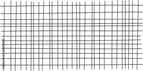 Photos A minimalist hand-drawn black grid pattern on a white background creating a structured yet organic abstract artistic texture