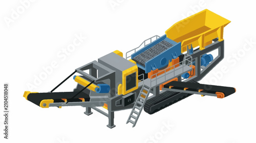 Foto Heavy duty mobile crushing plant for industrial use.