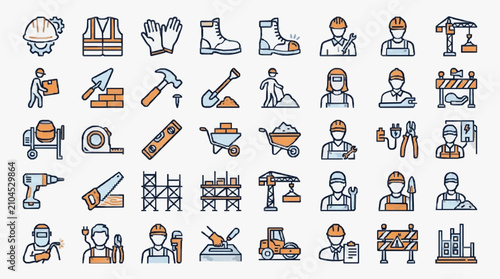 Construction and Building Tools Icons Set