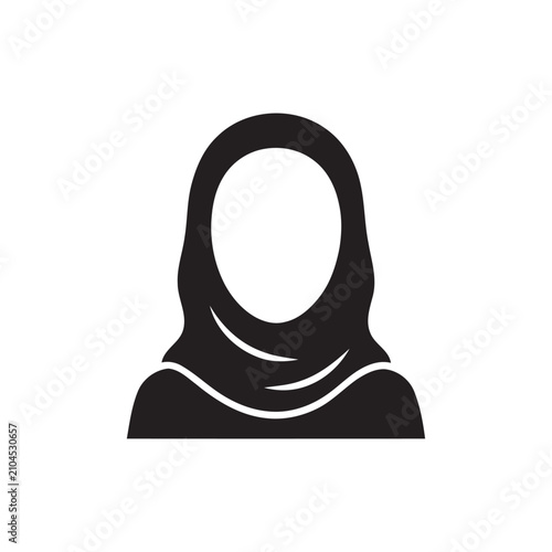 Muslim woman avatar wearing hijab vector icon