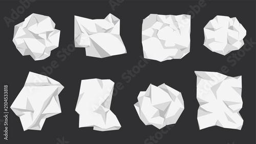 Tableau sur toile Crumpled paper elements set design