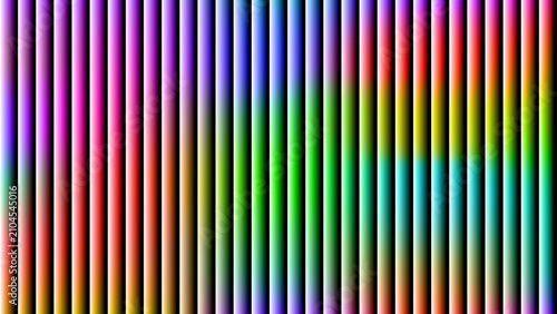 Foto Vertical stripes display a vibrant spectrum of shifting colors across a smooth, textured background