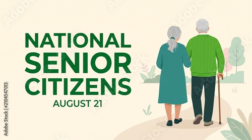 Senior couple walking on august 21 national senior citizens day