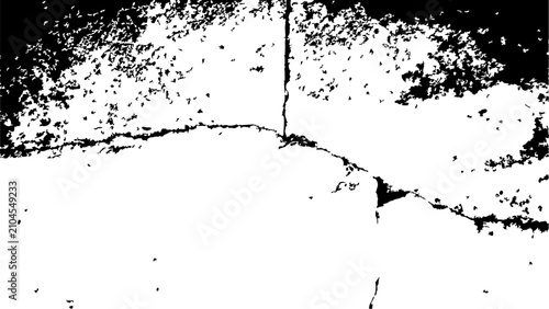 Photos High contrast black and white crack texture overlay vector background