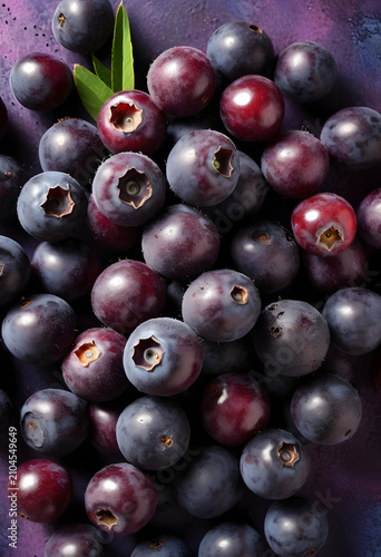 Freshly picked blueberries ...