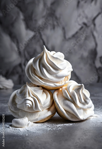 Stack of three sweet white ...
