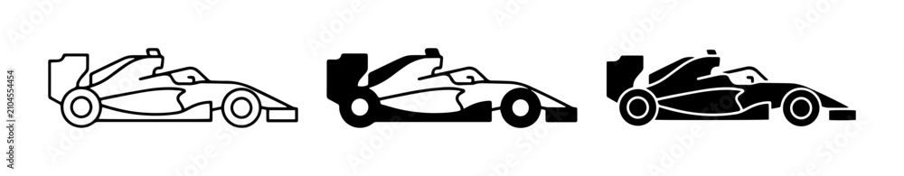 Obraz premium Formula 1 Racing Car Icons, Speed Vehicle Vector Graphics, Motorsport Silhouette Set