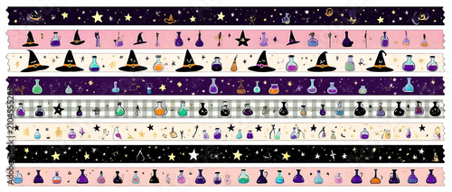 Pastel Witch Halloween Magic Potion Washi Tape Set