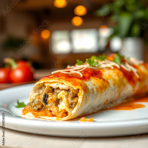 Delicious burrito with savo...