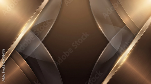 Luxe Metallic Curves and Shimmering Light on Deep Earth Tones Conveying Sophistication and Abstract Beauty for Premium Branding and Web Design Elements.