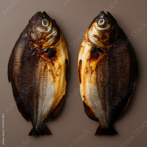 Two whole smoked fish with ...