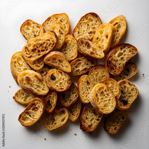 Flat lay of toasted bread c...
