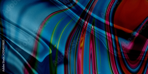 Foto Dark moody marble texture with cyan and magenta fluid swirls for modern digital art background