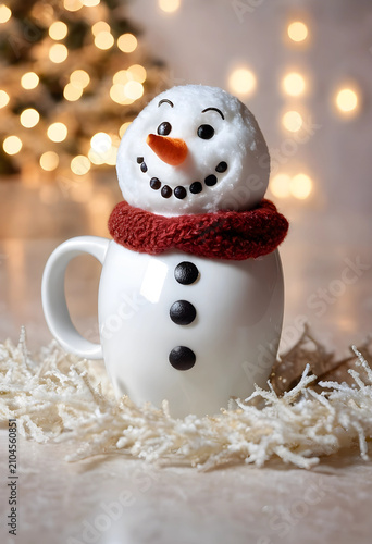 Festive snowman mug with a ...