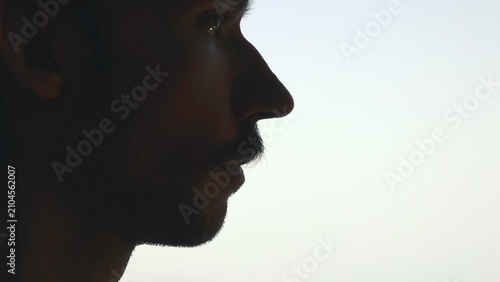 Cuadro en lienzo Vaping Silhouette Scene