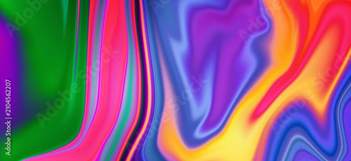 Fotografie Abstract bright background with liquid neon colors flowing creating dynamic vibrant wallpaper design