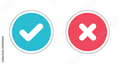 Картината върху платно Check and Cross Mark