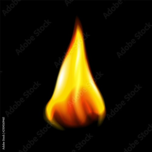 Orange Vector Flame. Fire Hot for Meal or heating cream ads. Burning dangerous layout isolated element vector illustration 