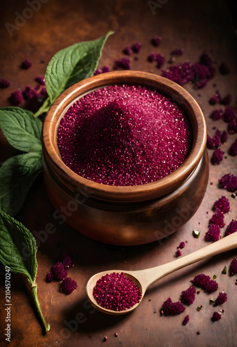 Amaranth seeds in a wooden ...
