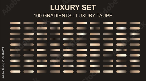 Foto Luxury taupe gradient collection, 100 metallic bronze and beige swatches for pre