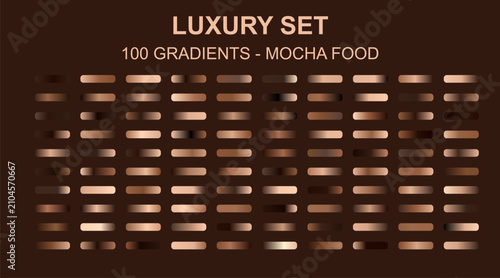 Konstfotografi Luxury mocha food gradient set, 100 professional brown and tan color swatches for vector design
