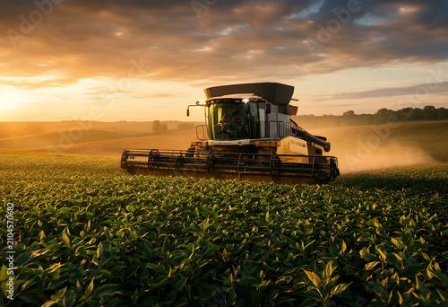 Modern combine harvester wo...