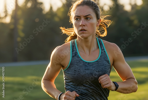 Determined female athlete r...