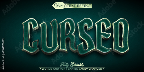 Foto Dark Cursed Magic Horror Typography Vector Fully Editable Smart Object Text Eff