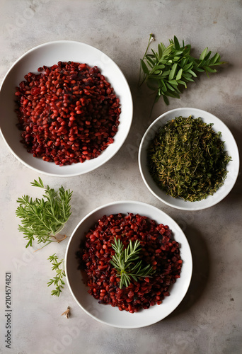 Top view of two bowls with ...
