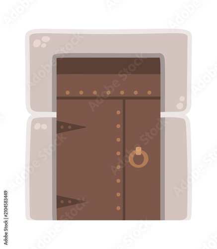 Door Medieval Fortress Entrance Cartoon Style
